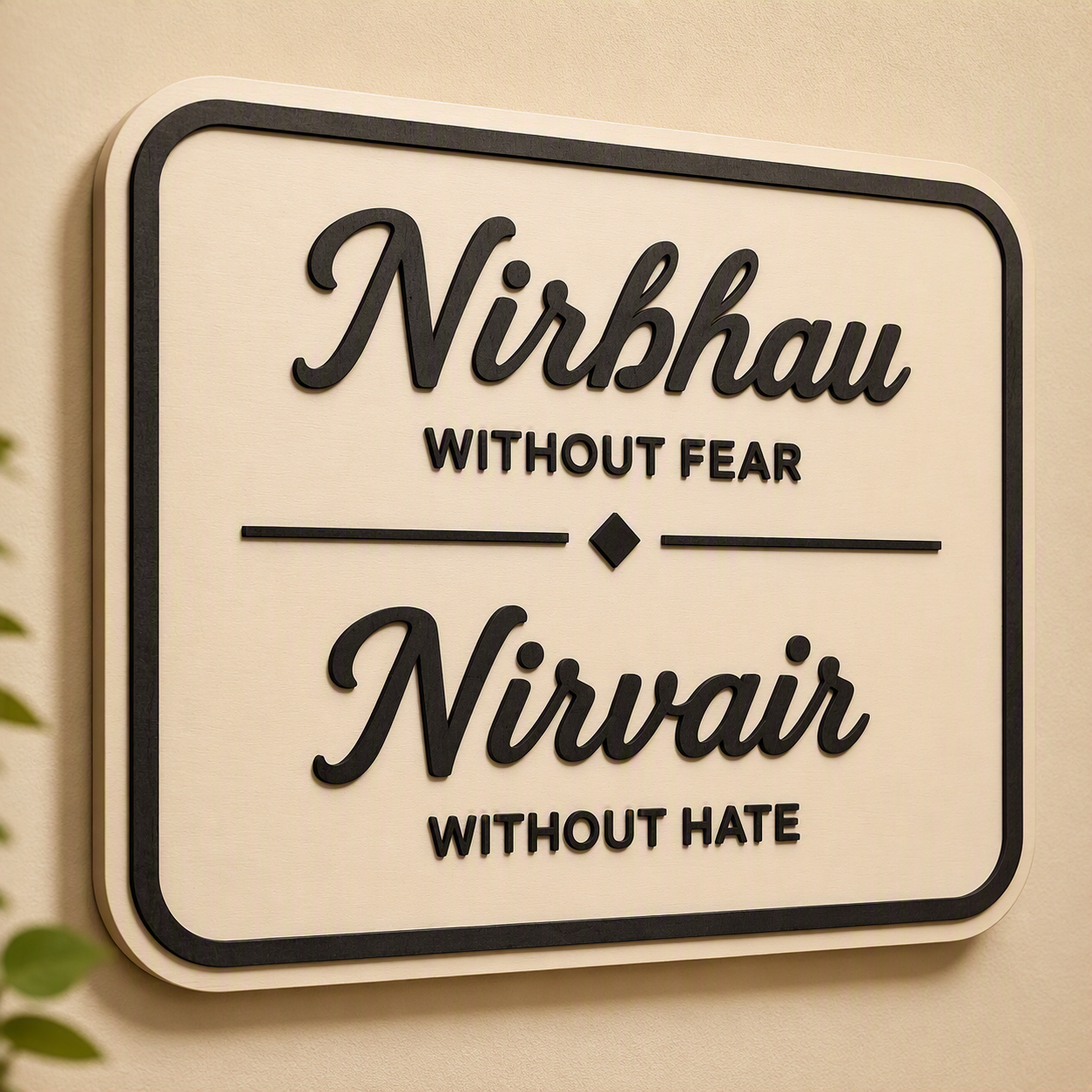 Nirbhau Nirvair Plaque