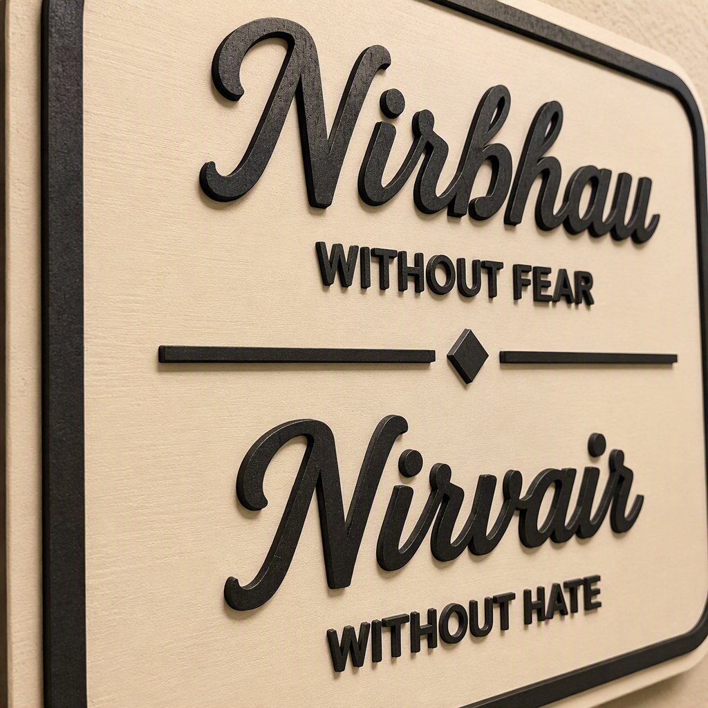 Nirbhau Nirvair Plaque